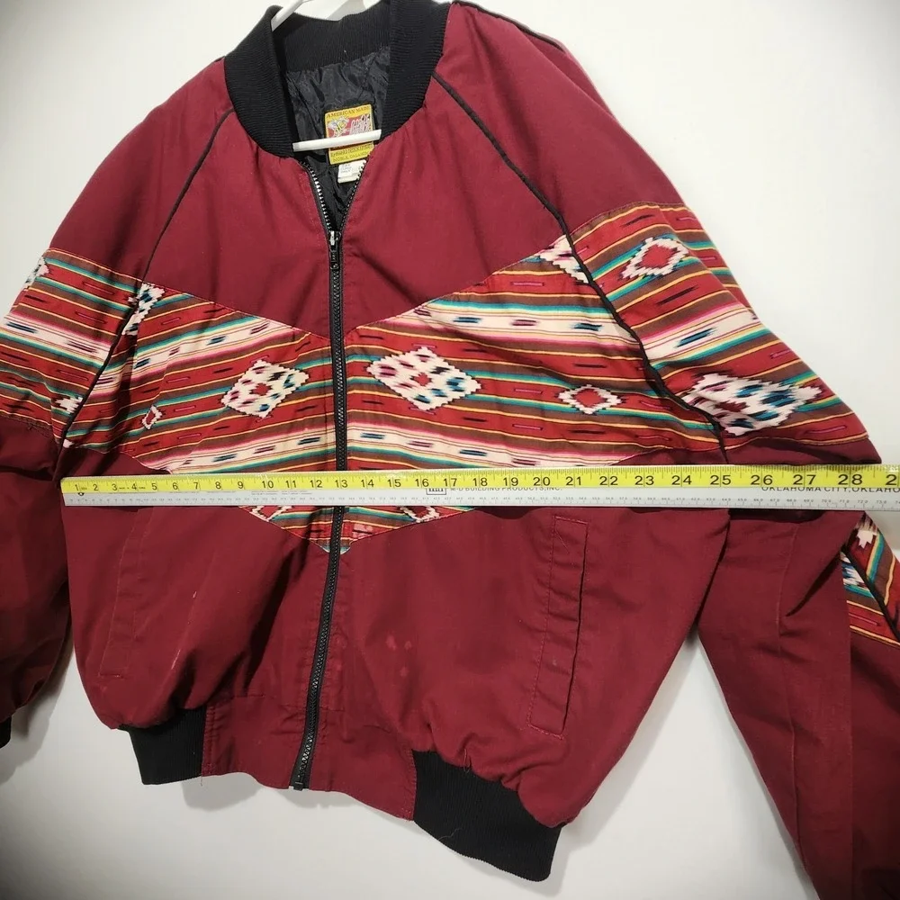 Bee Wild Vintage Men's Rodeo Western Wear‎ Full Zip Jacket Burgundy Size L